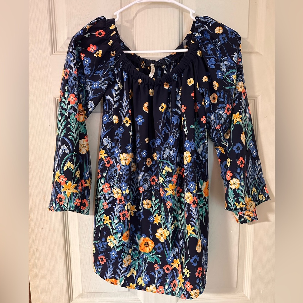 Cold shoulder floral shirt
